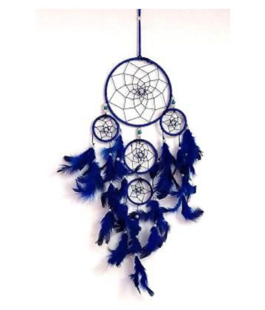     			JSK ART  Feather Blue Dream Catcher - Pack of 1 ( X cms )