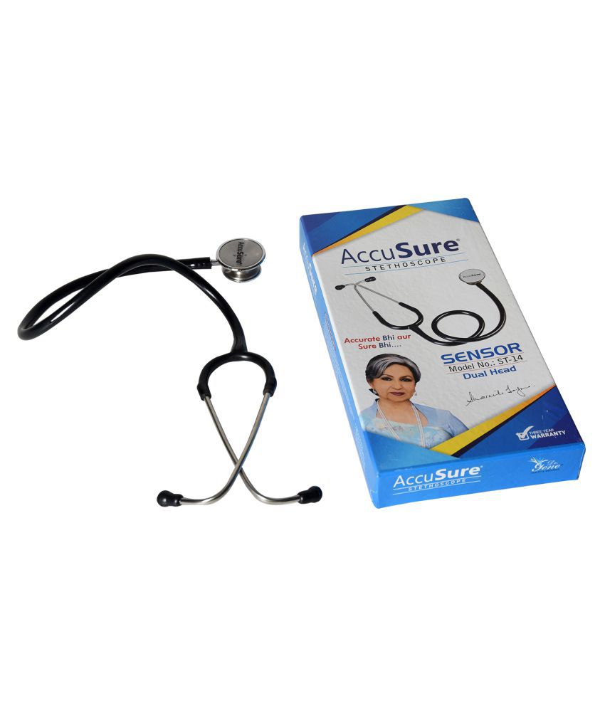     			AccuSure Doctors Dual Head Stethoscope SeamlessST14 PVC Tubing Superb Heart Monitoring, Lightweight