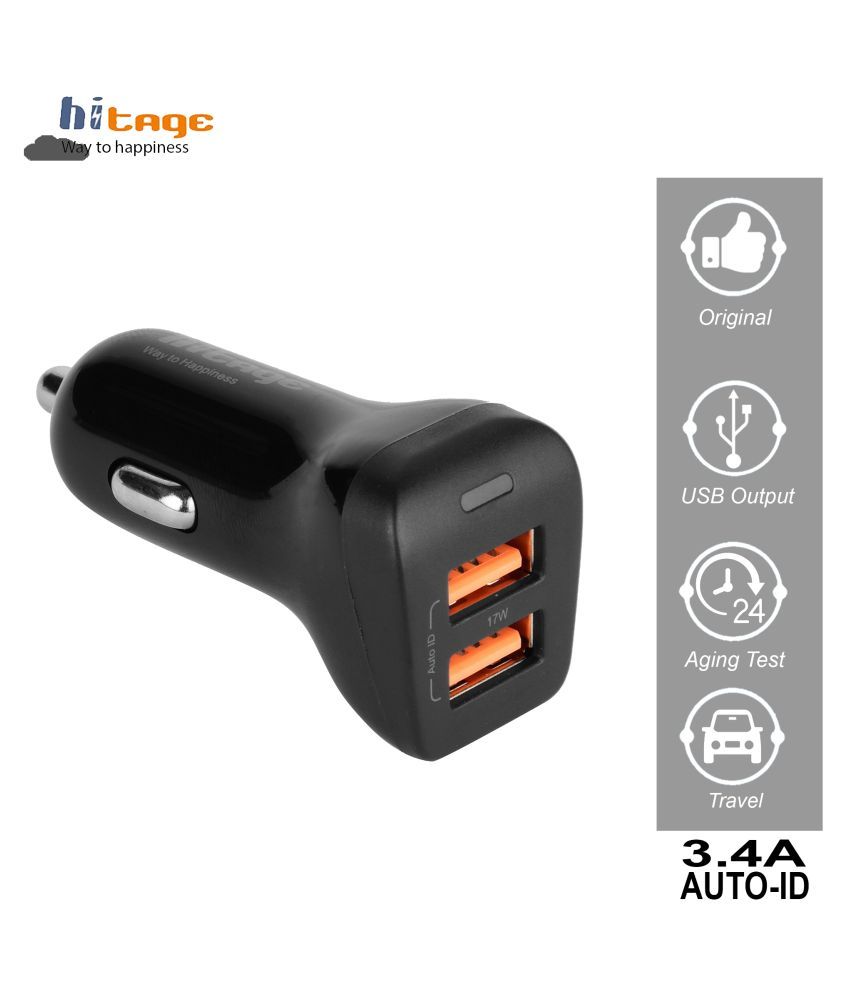 hitage Car Mobile Charger Smart Hi Speed Safe Black Buy hitage Car