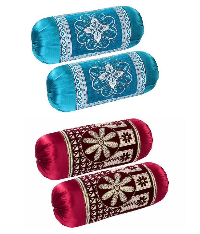 HK Collection Set of 4 Velvet Bolster Covers Buy Online at Best Price