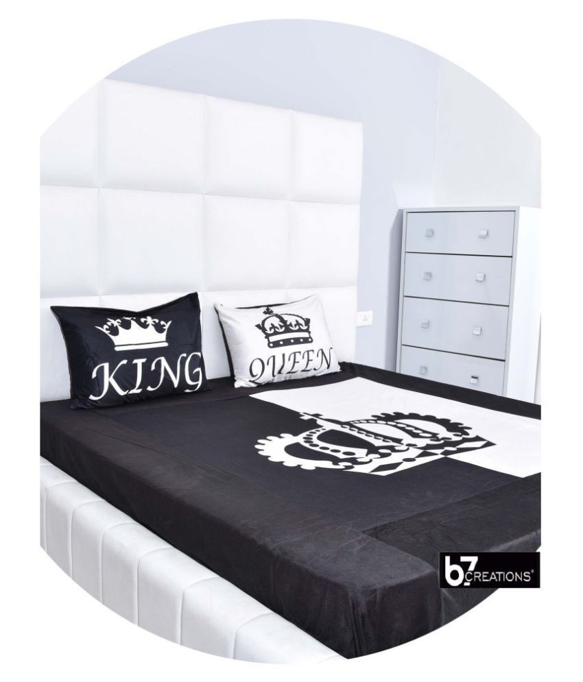 B7 CREATIONS Velvet Double Bedsheet with 2 Pillow Covers Buy B7