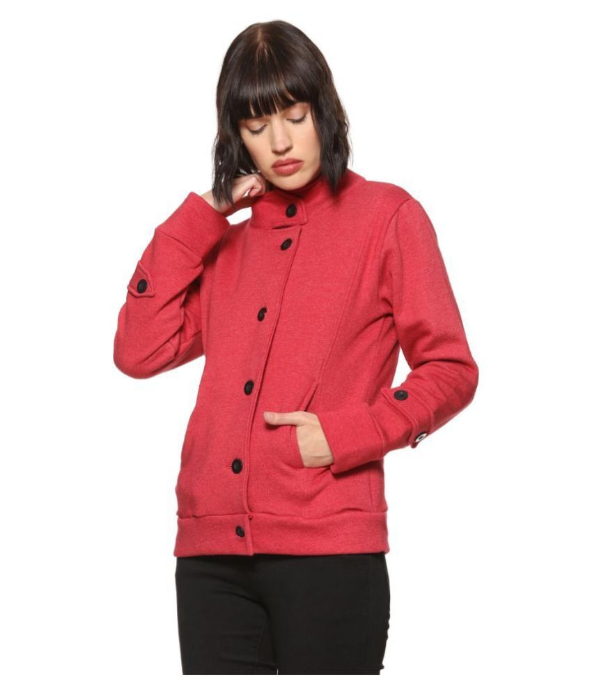     			Campus Sutra Cotton Blend Maroon Jackets