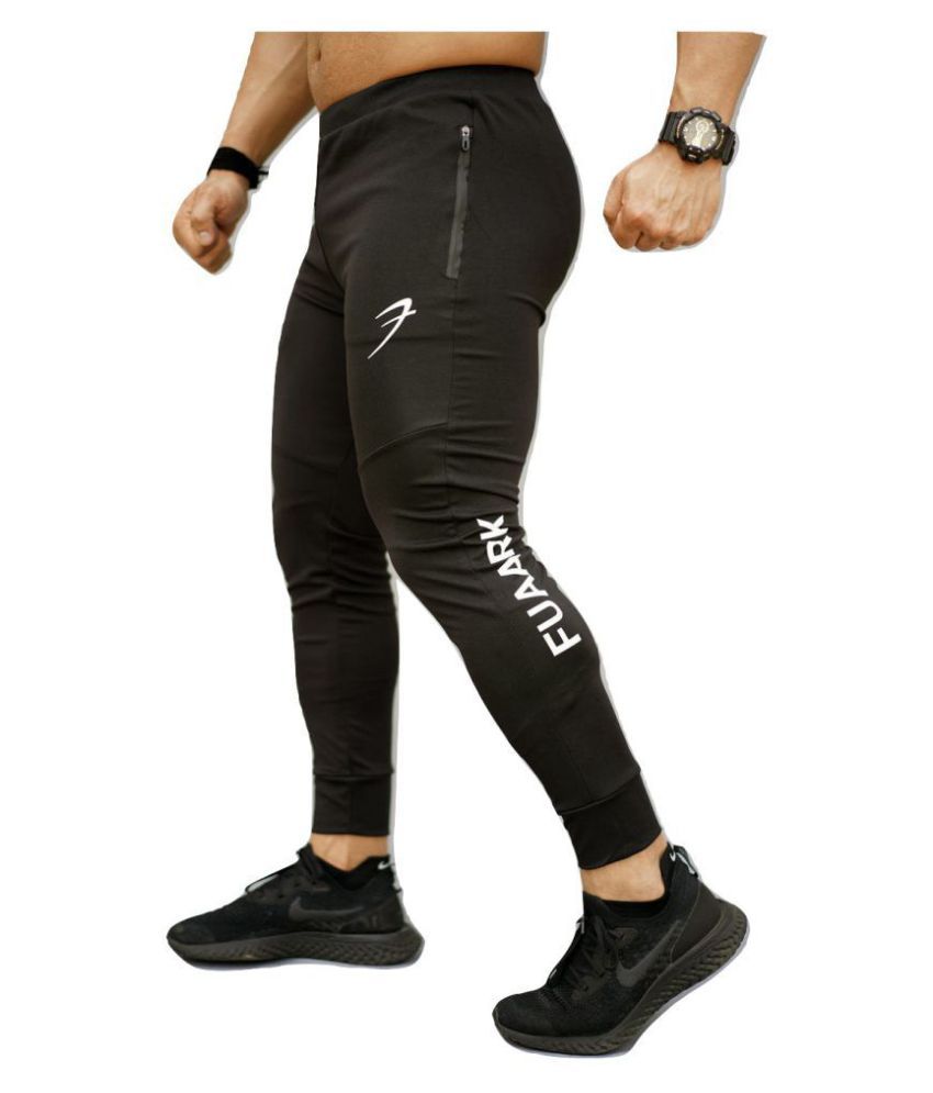 straight leg joggers black