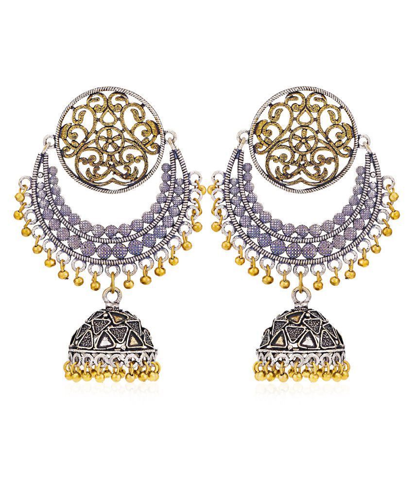     			Sukkhi Charming Oxidised Chandelier Earring for Women