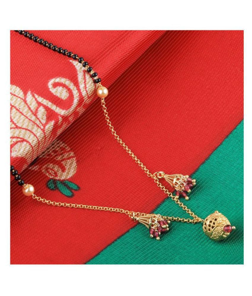     			SILVER SHINE Attractive Gold Plated Chain Pandent Designer Mangalsutra For Women