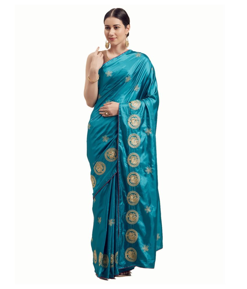     			Veer International Green Paper Silk Saree