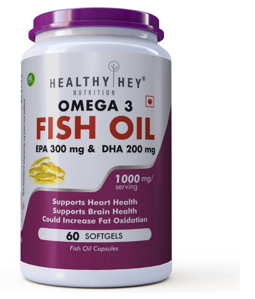 Healthyhey Nutrition Fish Oil Omega 3 1000 Mg 60 Gm Vitamins
