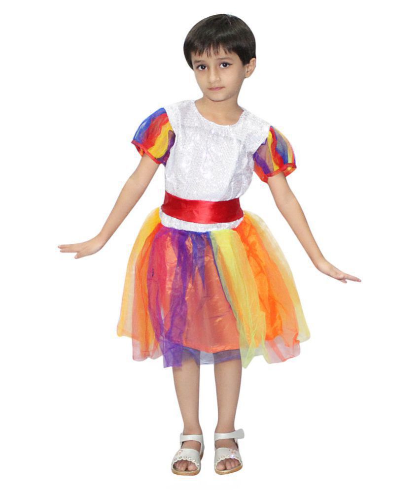     			Kaku Fancy Dresses Rainbow Costume For Kids Girl,Nature Costume For Kids annual function/Theme Party/Stage Shows/Competition/Birthday Party Dress