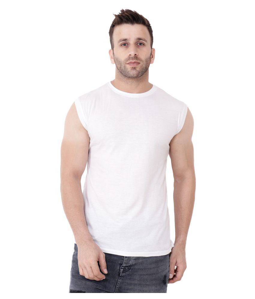     			Tfurnish Cotton Blend White Solids T-Shirt