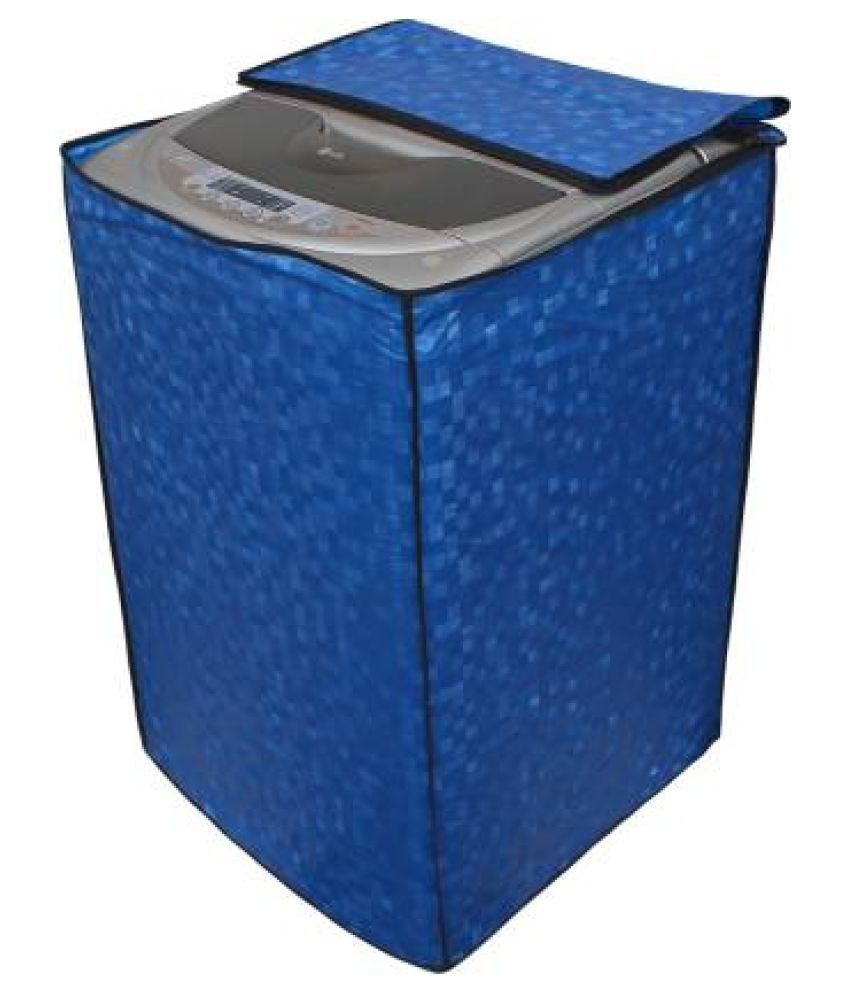     			HOMETALES Single PVC Blue Washing Machine Cover for Universal 7 kg Top Load