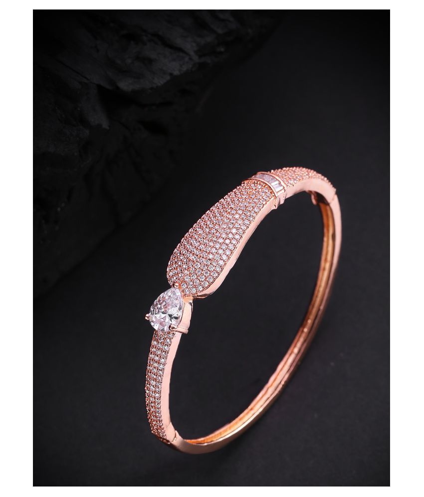     			Priyaasi Latest Design Rose Gold-Plated American Diamond Bracelet for Women