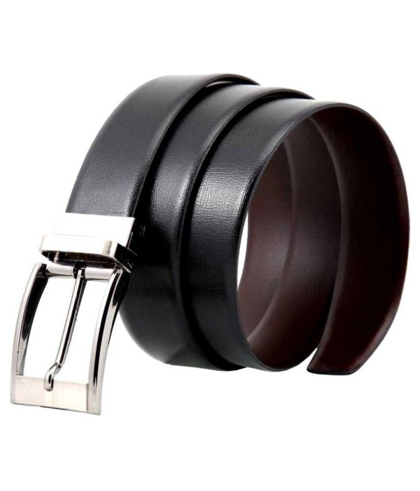     			Runsi Black Leather Formal Belt