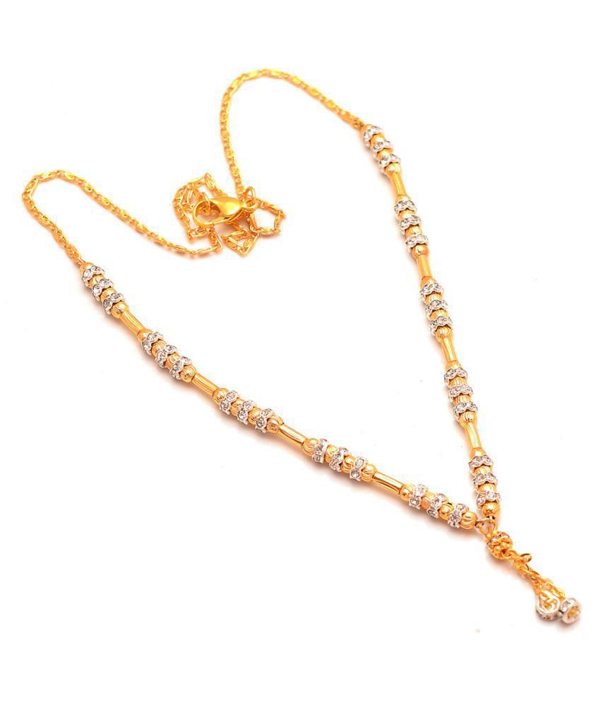     			Jewar Mandi Brass Golden Princess Designer Gold Plated Necklace