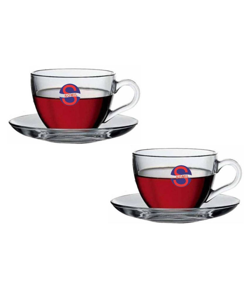     			Somil Glass Tea Cup, Transparent, Pack Of 2, 170 ml