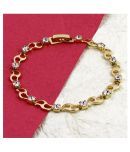 ZIVOM Dainty Delicate Daily Wear 18K Gold Cubic Zirconia American Diamond Link Bracelet For Women Girls