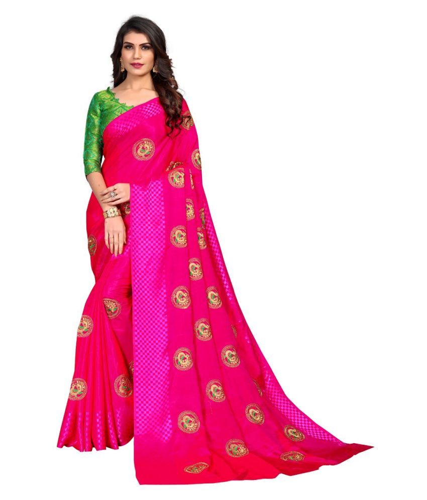 Fashion Corner Pink Sana Silk Saree - Buy Fashion Corner Pink Sana Silk  Saree Online at Low Price 