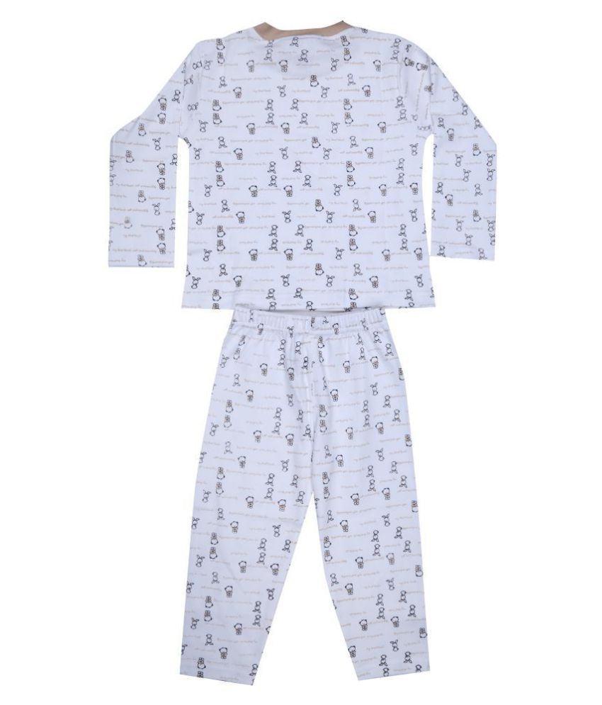 KABOOS WHITE COLOUR COTTON PRINTED NIGHT SUIT FOR KIDS. - Buy KABOOS ...