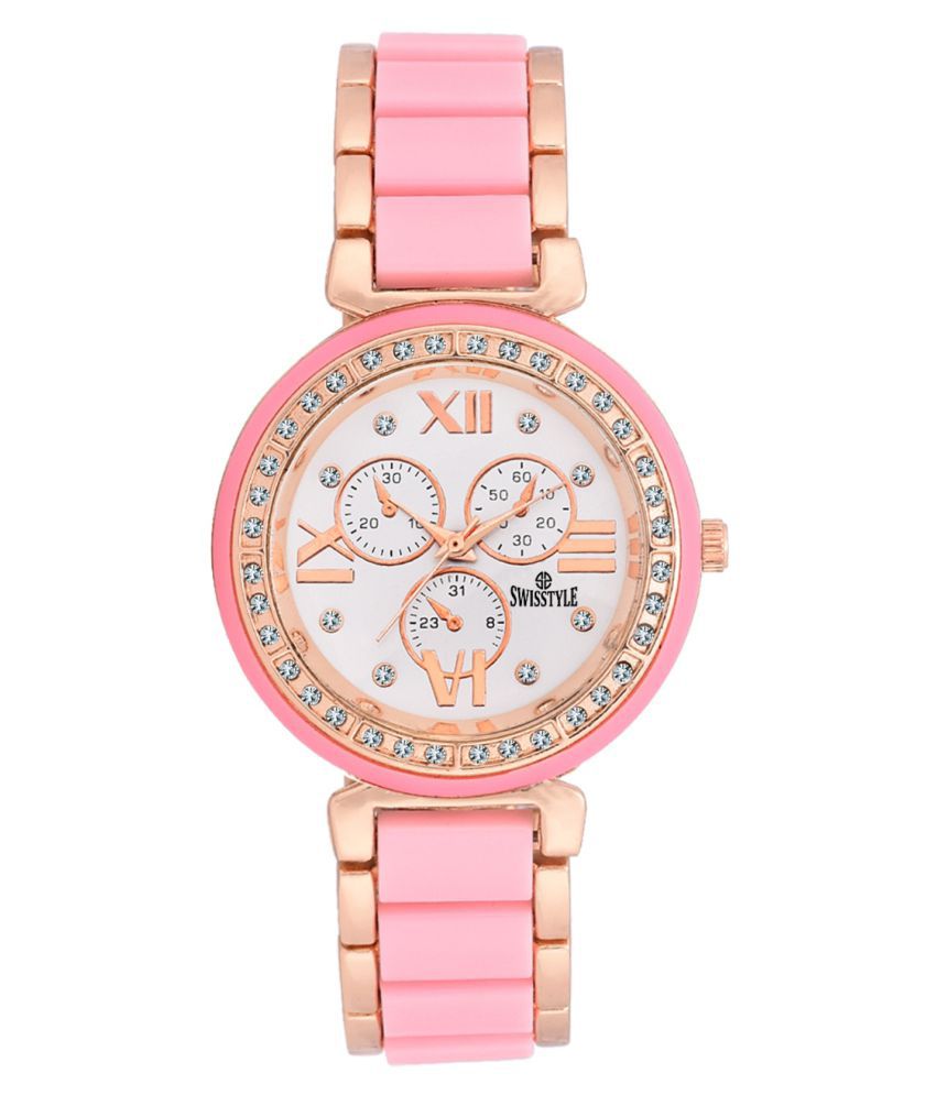 Swisstyle - Pink Stainless Steel Analog Womens Watch