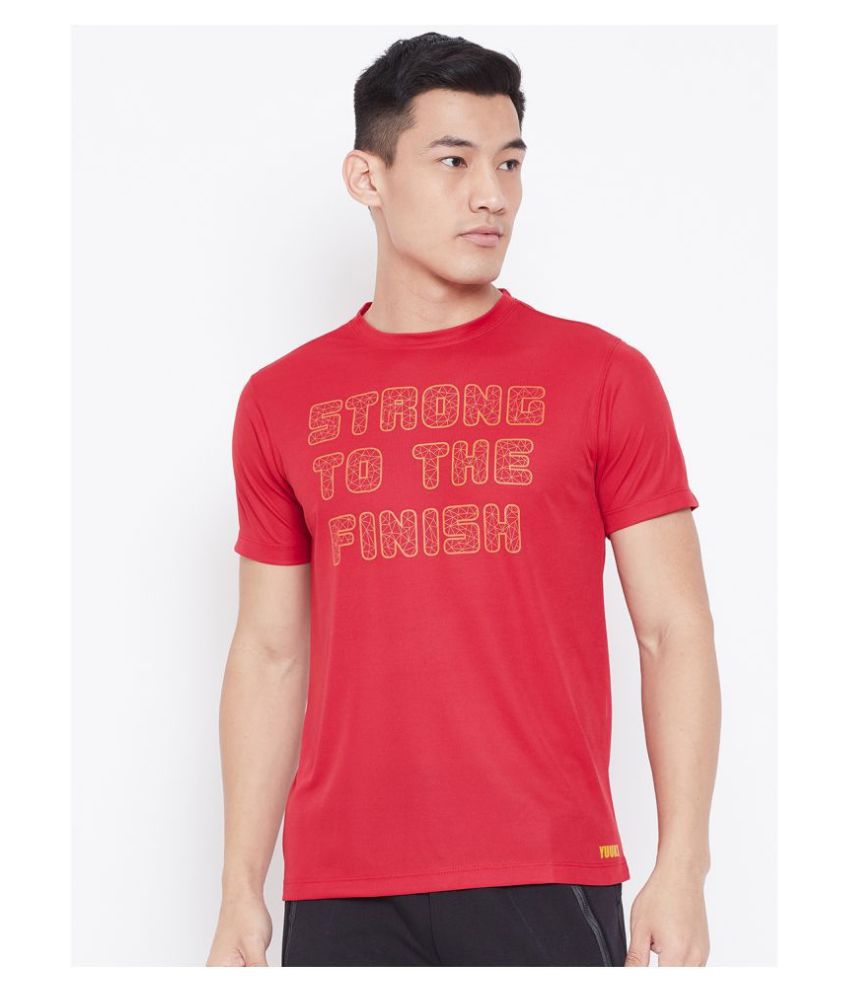     			YUUKI Red Polyester T-Shirt