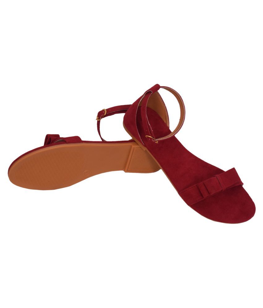 maroon pointed flats