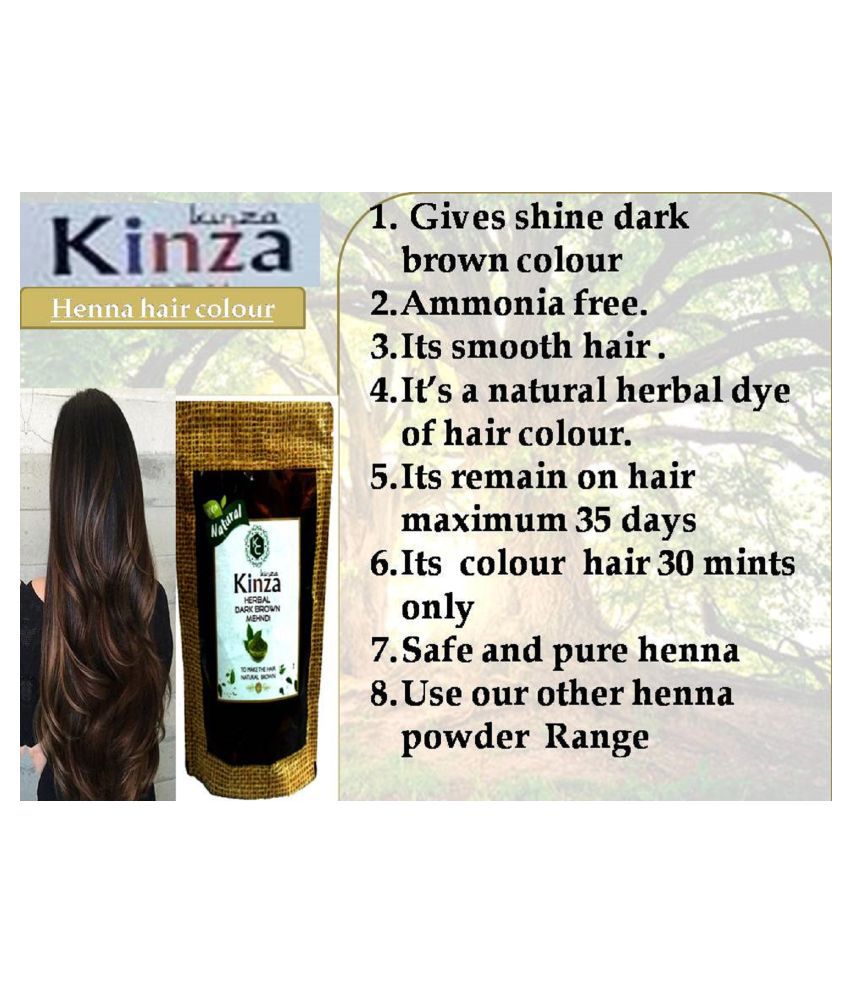 Kinza Herbal Drak Brown Henna Natural Hair Dye Herbal Henna 200 g Pack of  2: Buy Kinza Herbal Drak Brown Henna Natural Hair Dye Herbal Henna 200 g  Pack of 2 at