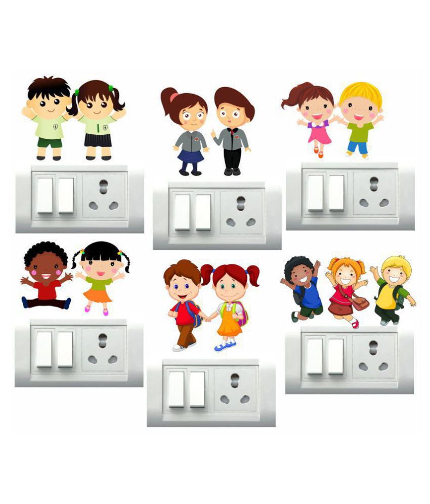     			Decor Villa kids Cartoon Characters Sticker ( 27 x 25 cms )