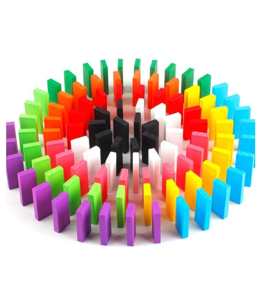 Kiwilon Dominoes Blocks 100 Pieces Wooden Domino Game Set for Kids