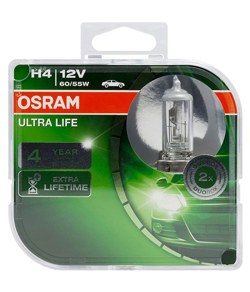 Osram H4 64193ULT-HCB Ultra Life Duo Box Headlight Bulb (12V, 60/55W, 2 ...
