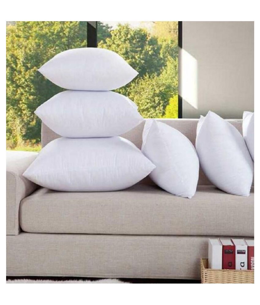     			Jdx Set of 5 White Cotton Filled Cushion