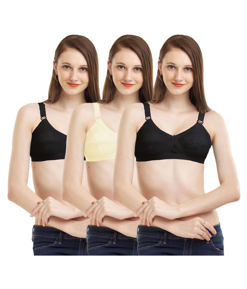     			Madam Pack of 3 Cotton Non Padded Women's Everyday Bra ( Multi Color )