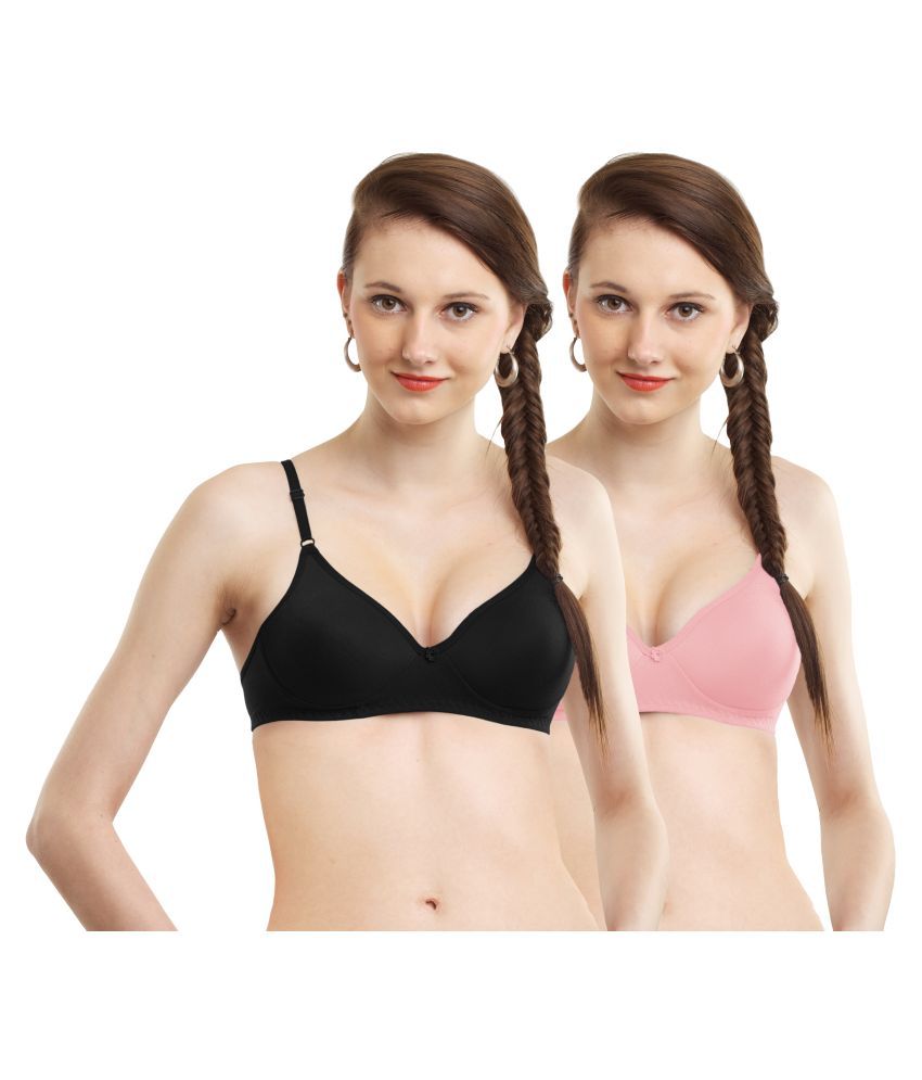     			Madam Pack of 2 Cotton Non Padded Women's Seamless Bra ( Multi Color )