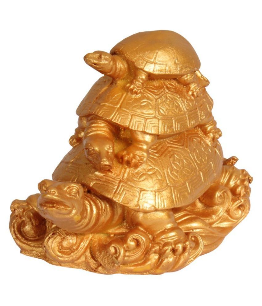     			PrettyKrafts Three Tiered Tortoises for Health Wealth and Luck - Feng Shui Vastu for Office