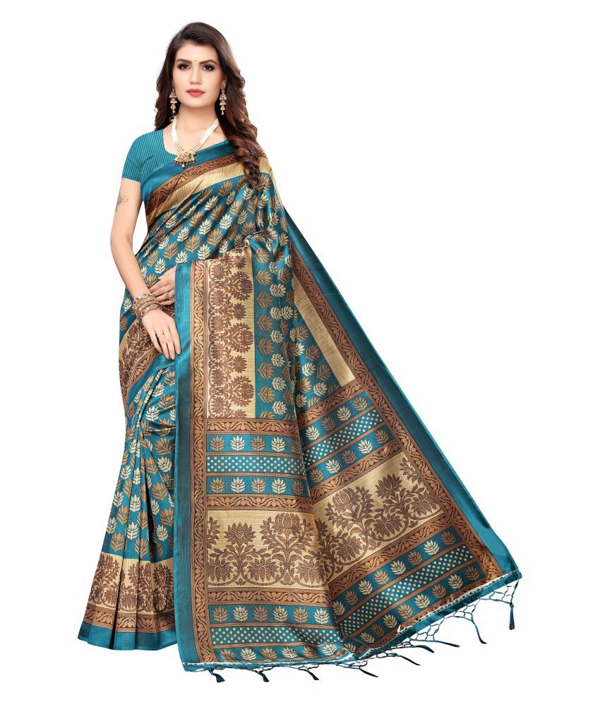 Angel Trends Green Art Silk Saree - Buy Angel Trends Green Art Silk ...