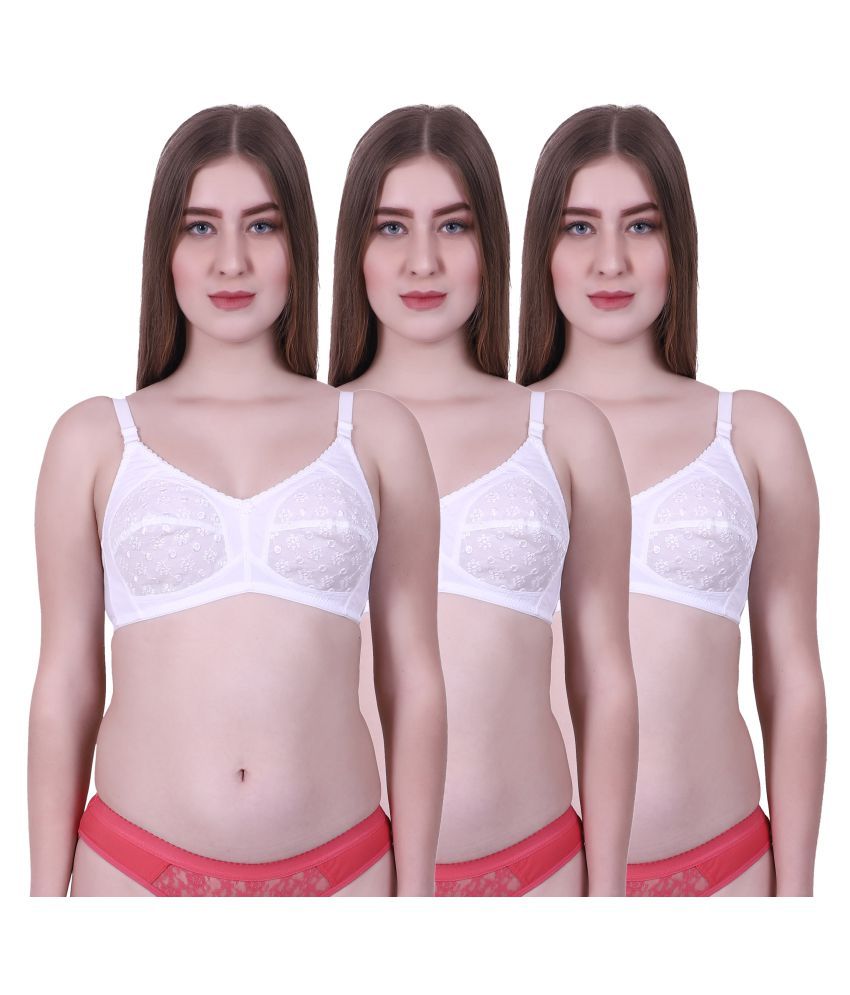     			Madam Pack of 3 Cotton Women's Everyday Bra ( White )