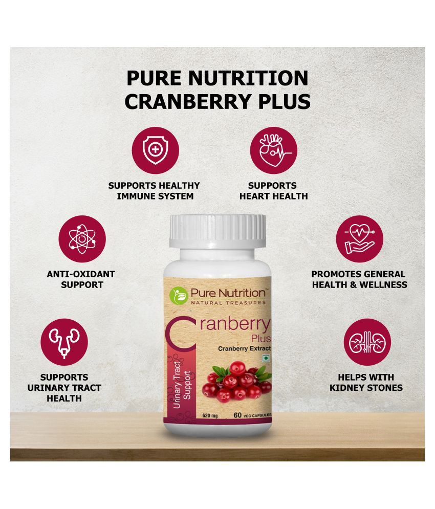 Pure Nutrition Cranberry Plus 60 Caps 620 mg Vitamins Capsule Buy