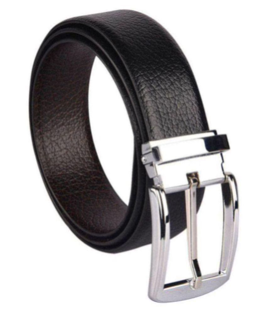     			Runsi Black Faux Leather Formal Belt