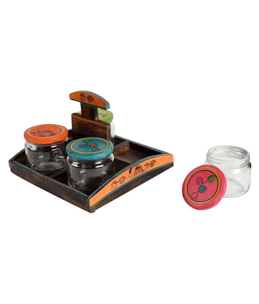 Unravel India snacks jar set Glass Food Container Set of 4 325 mL Buy