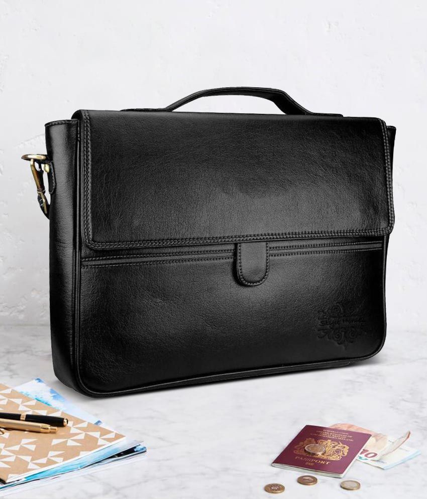 leather bag for men black