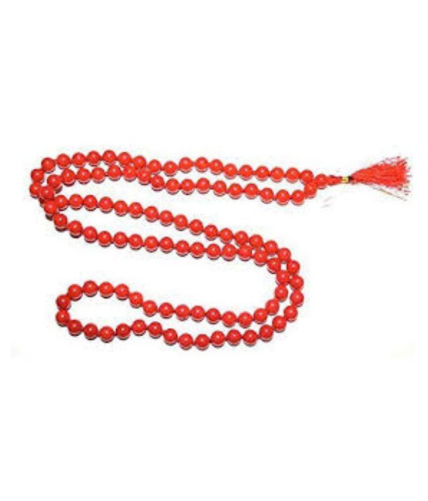     			Natural Beads Coral Mala Original moonga beads