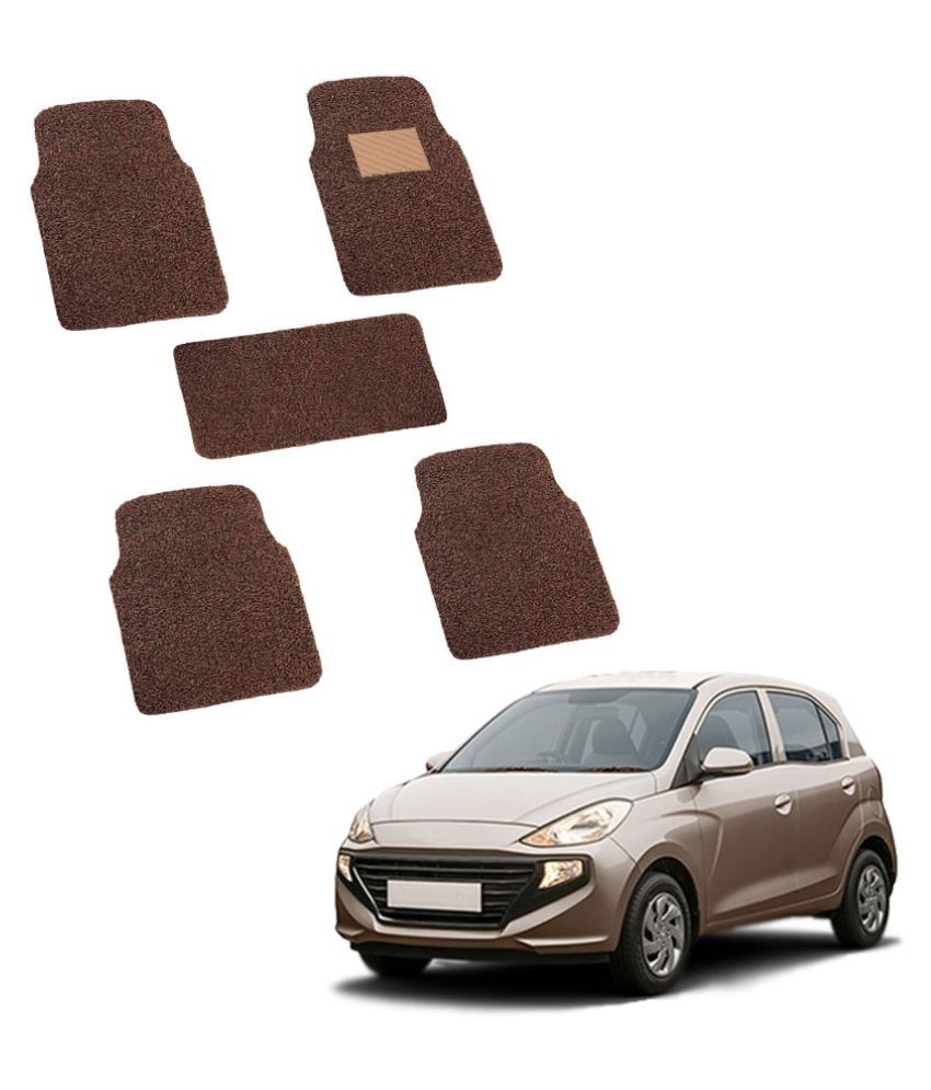 Autofurnish Anti Skid Curly Car Foot Mats (Tan Black) for Hyundai