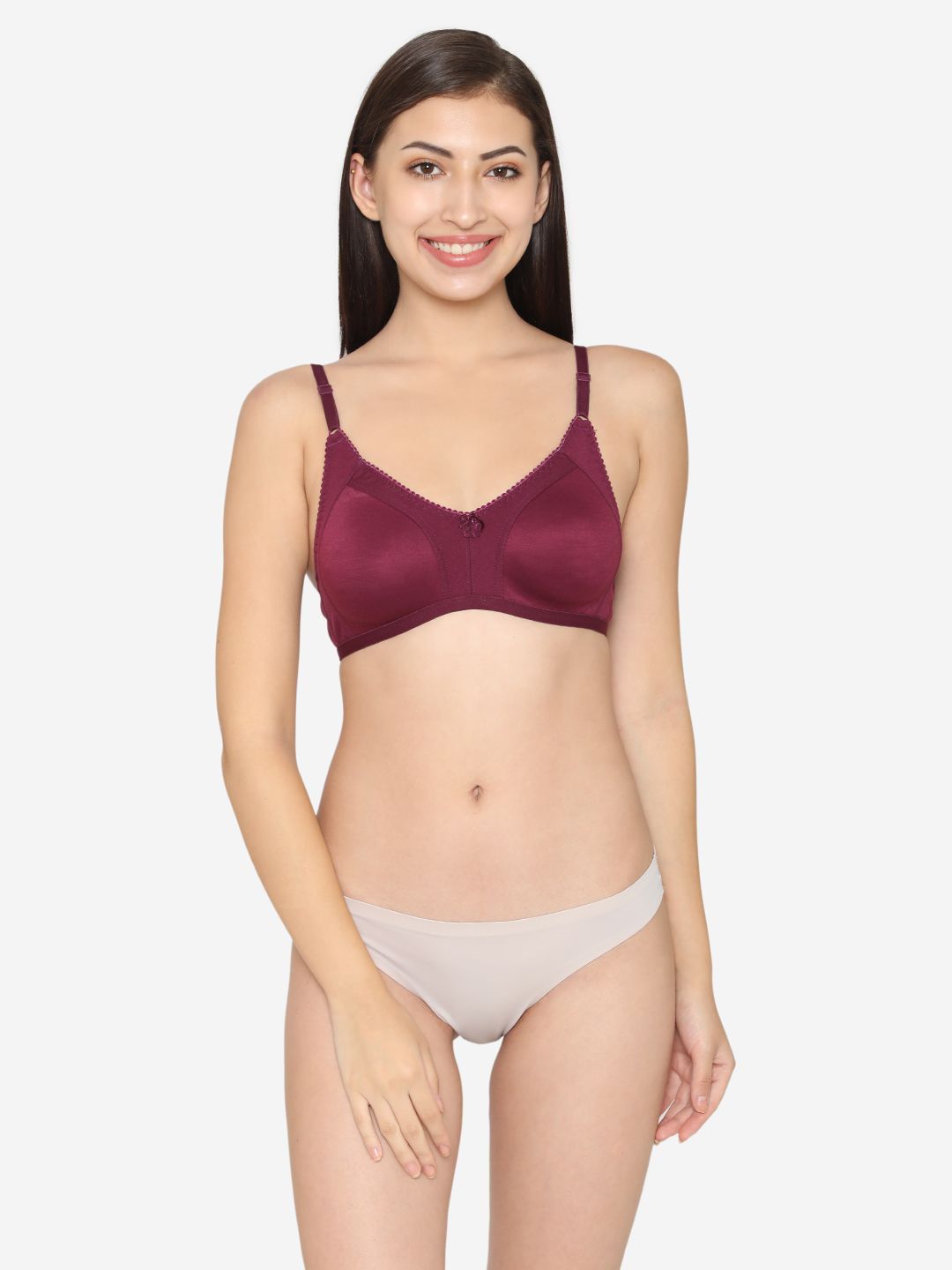     			Clovia Poly Cotton T-Shirt Bra - Purple