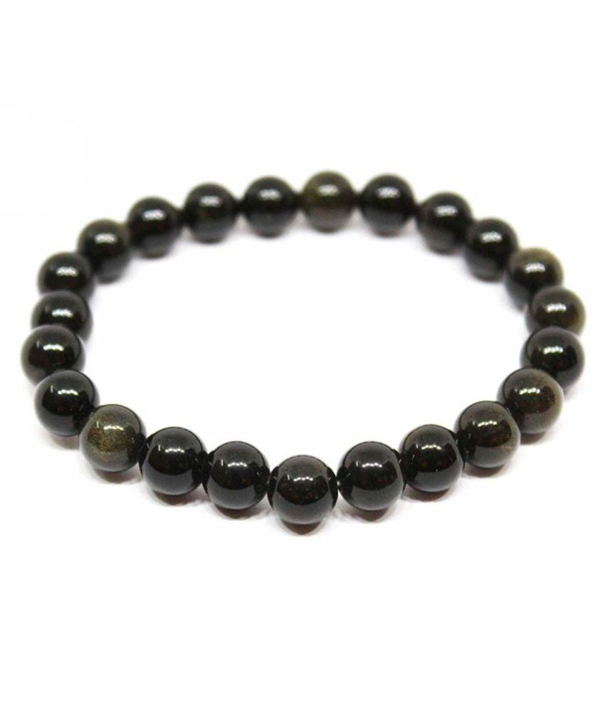 8mm Black Obsidian Natural Agate Stone Bracelet: Buy 8mm Black Obsidian ...