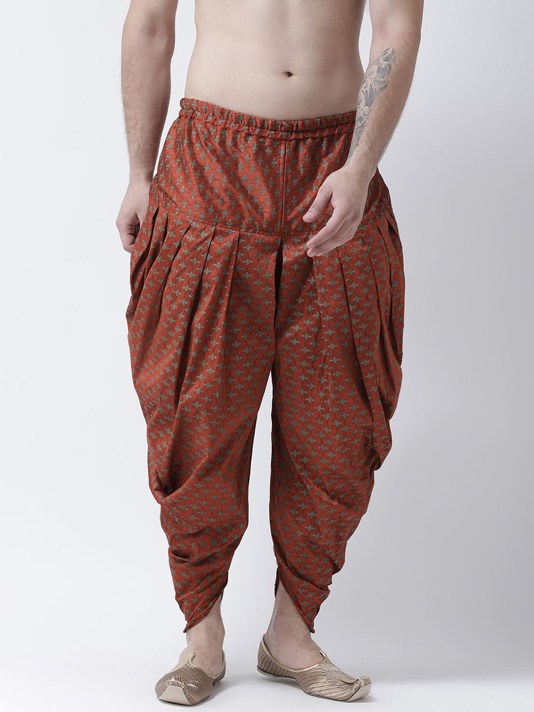     			Deyann Orange Dhoti