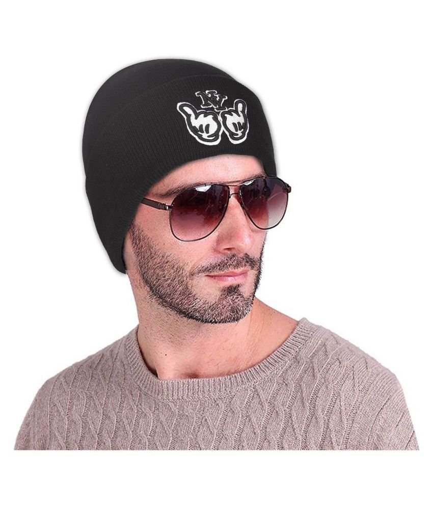 Download DRUNKEN Men's Winter Cap Woolen NY Plain Skull Beanie Cap ...