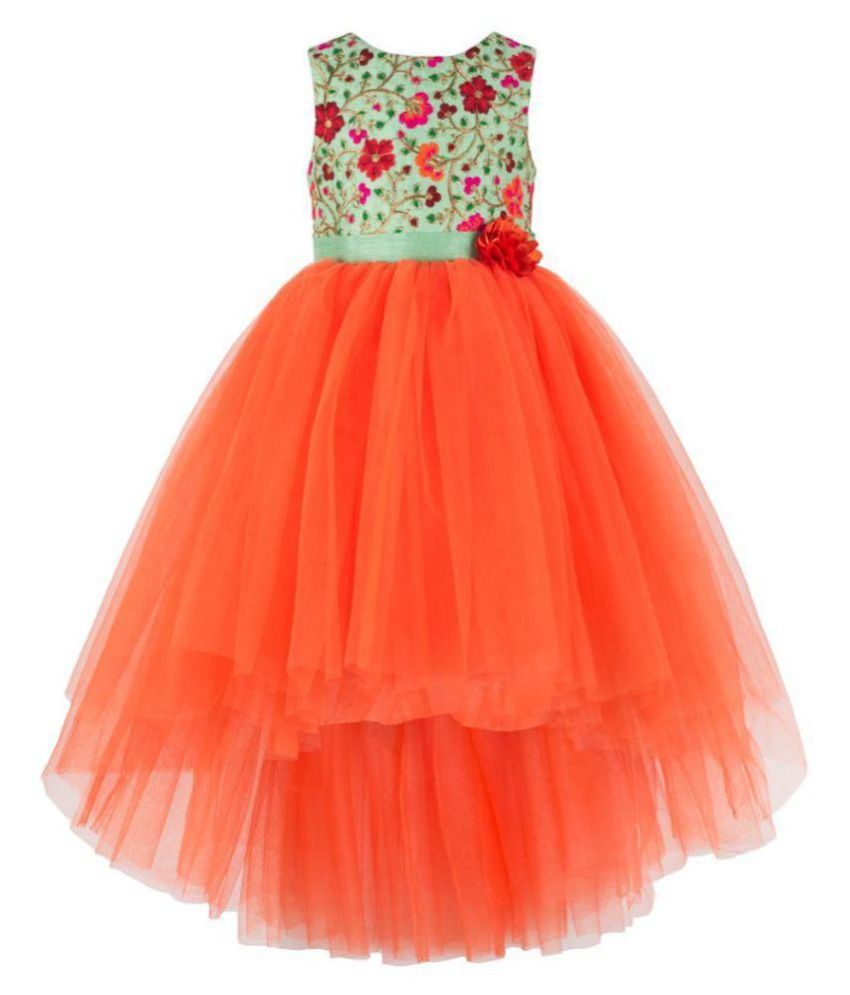 orange colour party frocks