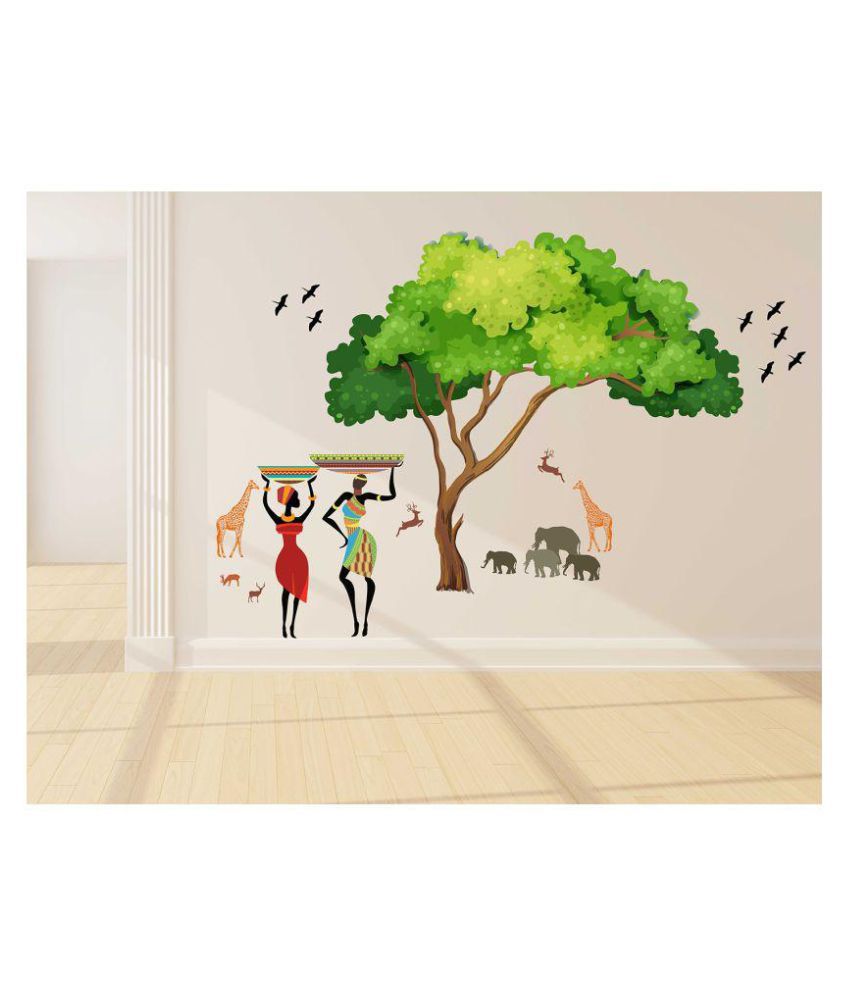     			Wallzone Jungle Tree Nature Sticker ( 80 x 120 cms )
