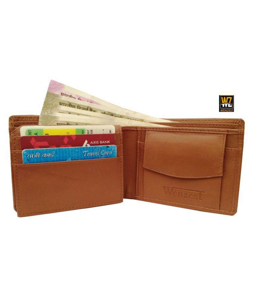     			WENZEST - Tan Leather Men's Regular Wallet ( Pack of 1 )