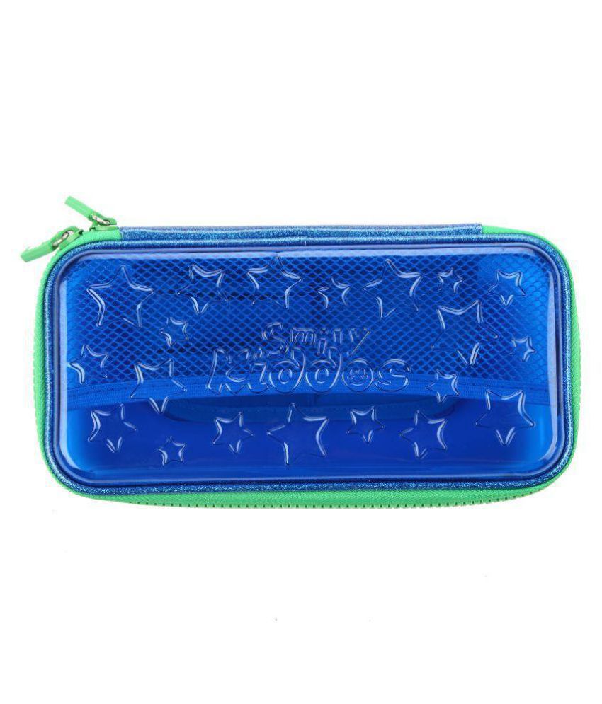     			Smily PVC Small  Pencil Case (Blue) | Kids & School Pencil Case | Pouch For Pencil Case | Pencil Cases For Teen Girls