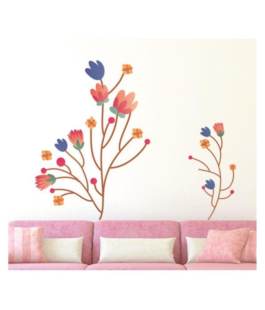     			Wallzone Flowers Nature Sticker ( 105 x 130 cms )