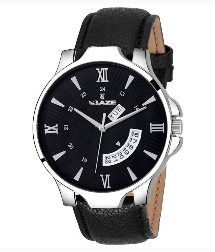 men fashion ex306 blue leather analog men's watch